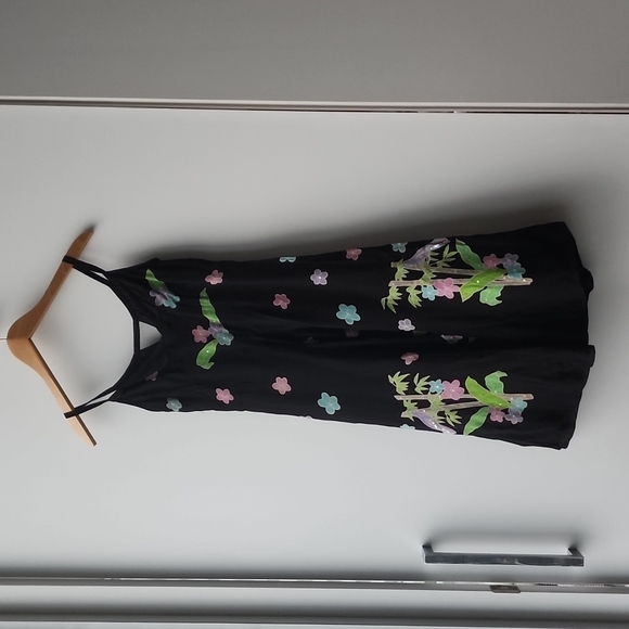 Vintage Tamara Catz Sequin Floral Bird Lightweight Printed Y2K Dress - Picture 8 of 8